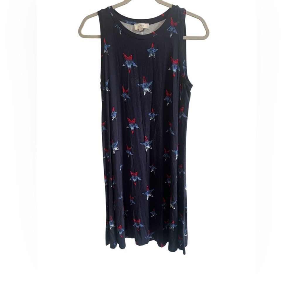 LOFT Blue A-Line Midi Dress for Summer Cook Out Size Small